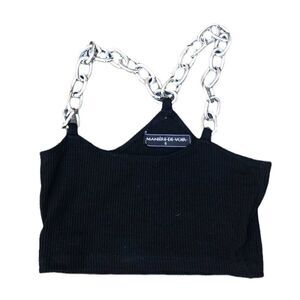 Maniere De Voir Crop Top With Chain Lace Size 6